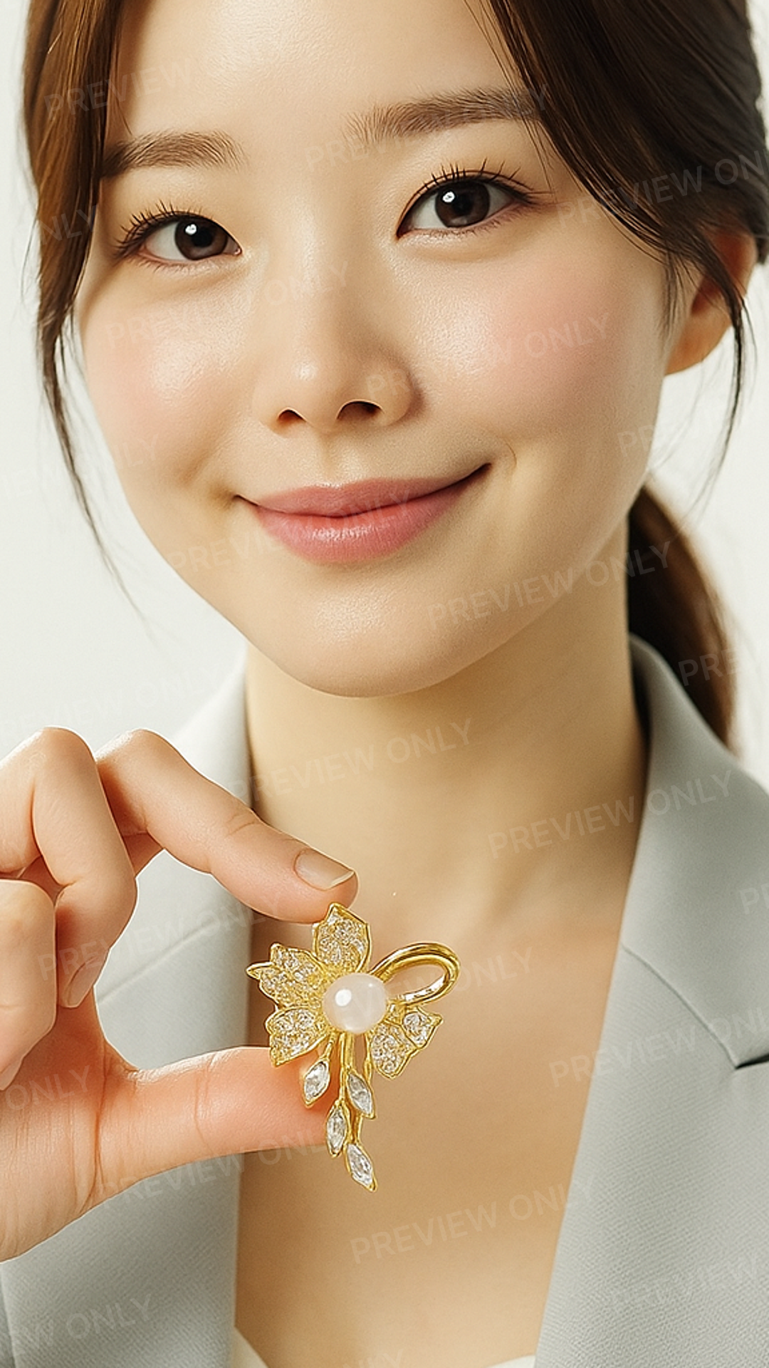 Natural Beauty of Pearl Brooch APJ-001
