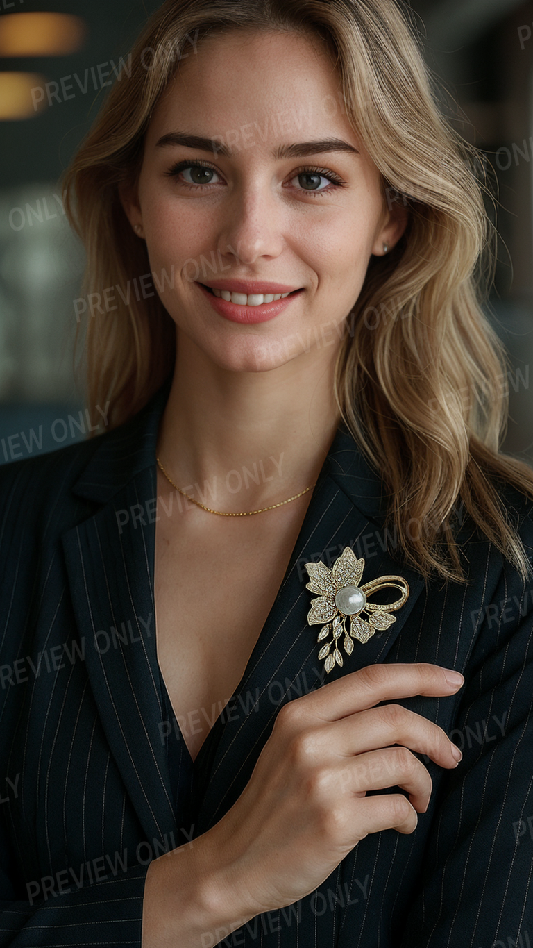 Natural Beauty of Pearl Brooch APJ-001